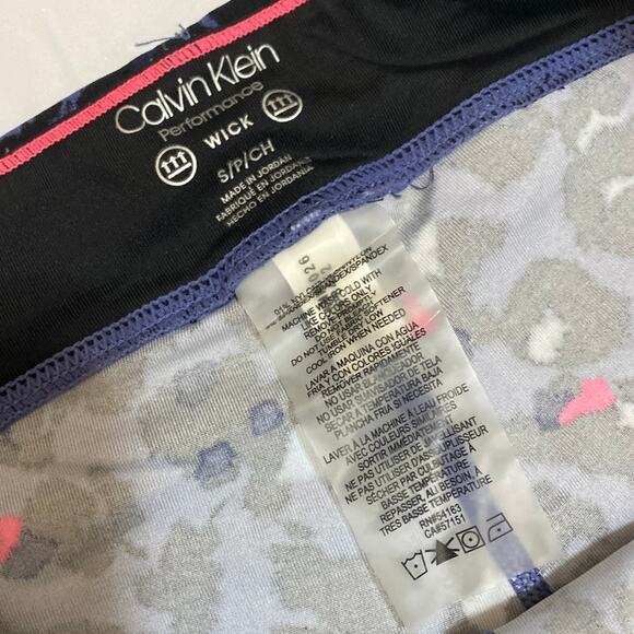 Calvin Klein Performance WICK Leggings Ruched Hem Animal Cheetah Print Sz Small - Picture 7 of 12